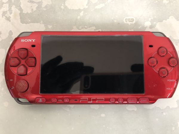 起動ok SONY PSP-3000 レッド 箱付き 一部不具合あり・ジャンク品 / ソニー プレイステーション・ポータブル い901-1aの画像2