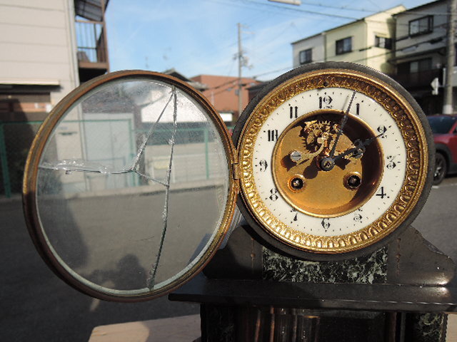 ダット自動車製造株式会社 ゼンマイ時計 置き時計 アンティーク レトロ 故障品の画像4