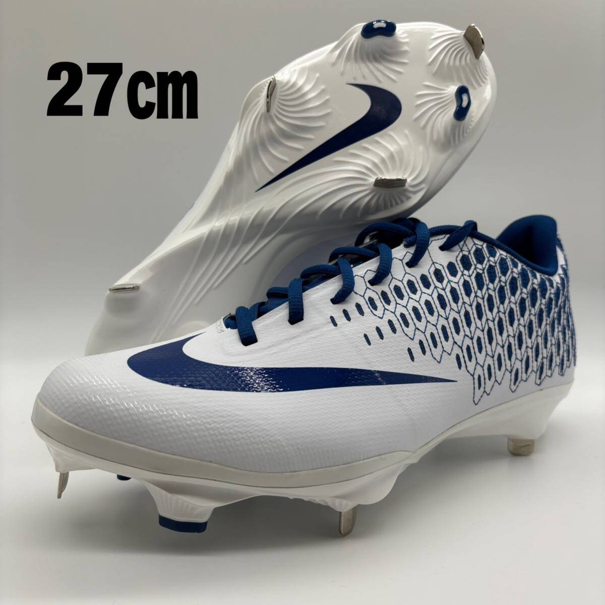 NIKE 野球 スパイク ホワイト ブルー 白 27㎝ 最軽量 ポイント NIKE 野球 スパイク ホワイト ブルー 白 27㎝ 最軽量 ポイント