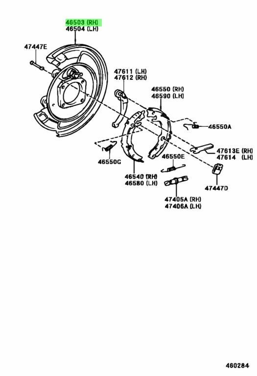 トヨタ セリカ カローラ ZZT231L パーキングブレーキ プレートSUB-ASSY 左右 PLATE PARKING BRAKE RH LH Genuine TOYOTA JDM OEM 未使用_画像3