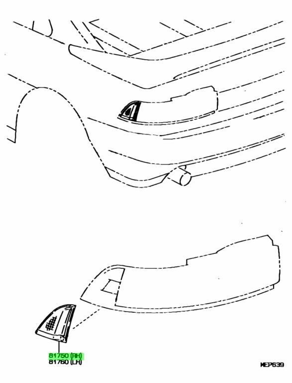 トヨタ MR2 リヤサイドマーカランプ 左右 LAMP ASSY REAR SIDE MARKER LH RH Genuine Toyota sw20 リア コーナーレンズ 1993/11- JDM MR-2_画像2