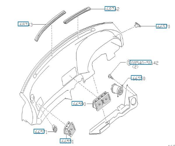 ニッサン スカイライン R32 ベンチレーター サイド LH Air conditioner outlet Passenger seat 日産 NISSAN純正 メーカー純 JDM OEM 未使用_画像2