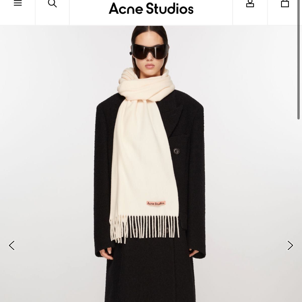 acne studios アクネ マフラー ウォームホワイト ピンクタグ acne studios アクネ マフラー ウォームホワイト ピンクタグ