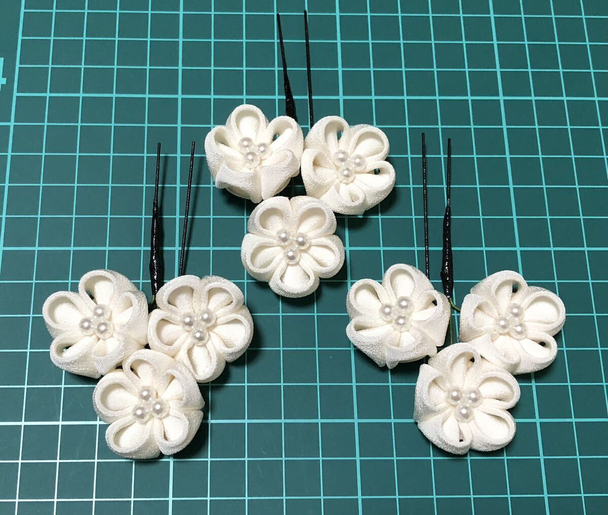  knob skill hair ornament 198 number 8 point set wedding graduation ceremony Japanese clothes coming-of-age ceremony New Year ornamental hairpin . white 