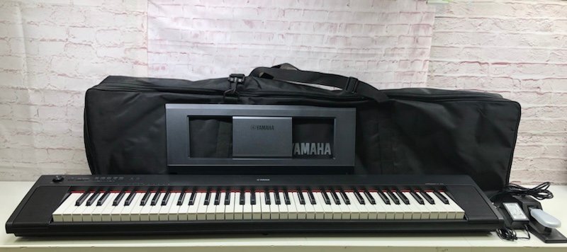 YAMAHA piaggero NP-32B ヤマハ 電子ピアノ ブラック 76鍵盤 20年製/キャリーバッグ/M-AUDIO SP-2 フットペダル 付 240409SK110842の画像1