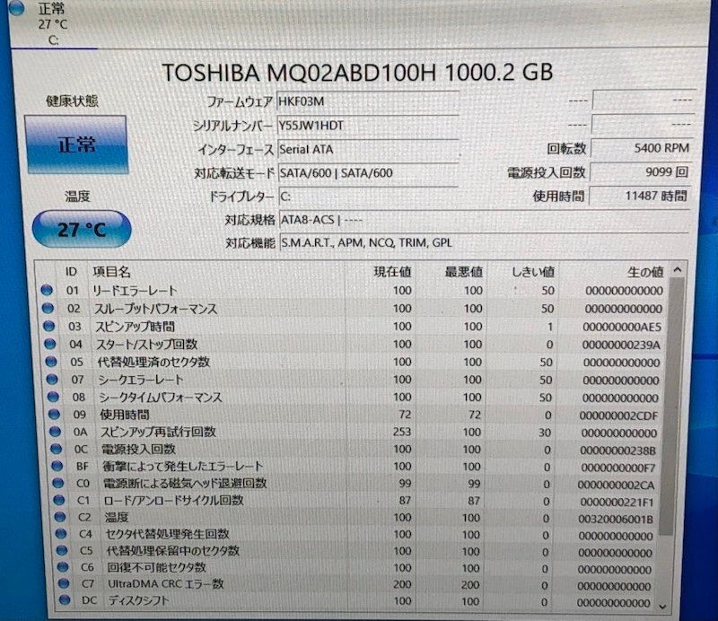 TOSHIBA 東芝 dynabook ダイナブック T75/TW PT75TWP-BWA Windows 10 Home Core i7-5500U CPU 2.4GHz 8GB HDD 1TB 240205SK060141の画像9