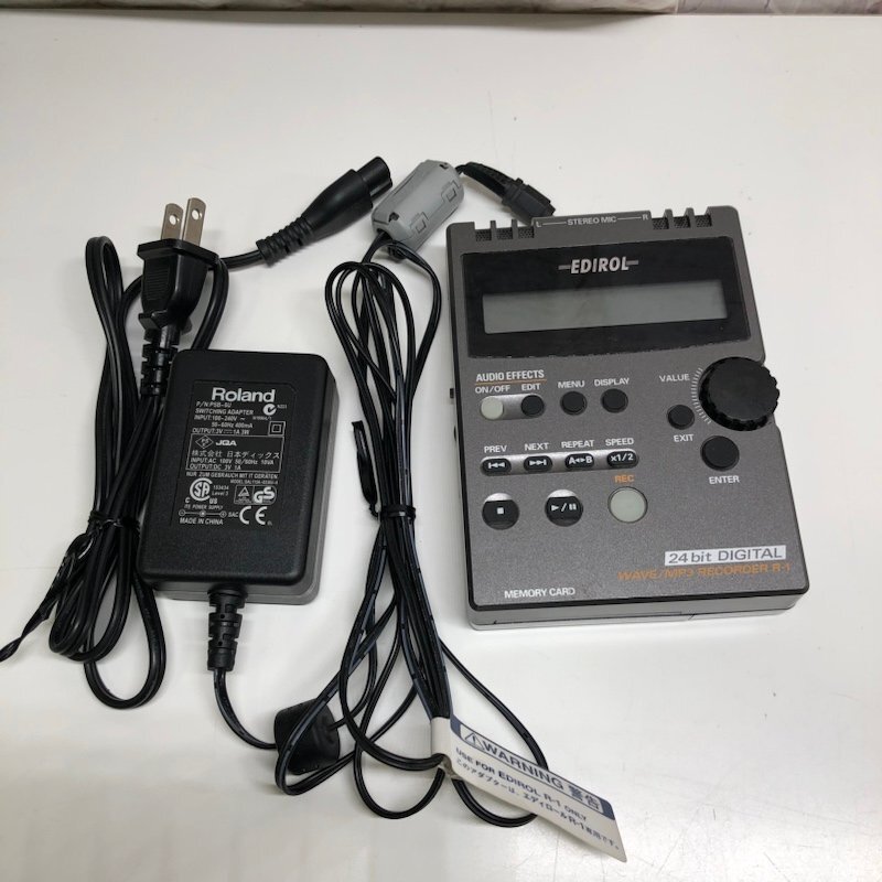 Roland EDIROL 24bit DIGITAL WAVE/MP3 RECORDER R-1 専用電源アダプター付 240315SK100003の画像1