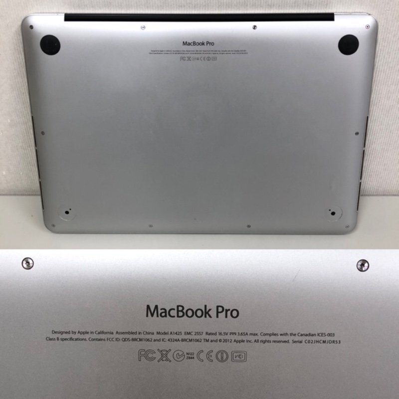 【難あり】Apple MacBook Pro 13inch Late 2012 MD212J/A Catalina/Core i5 2.5GHz/8GB/128GB/A1425 240306RM500078の画像8