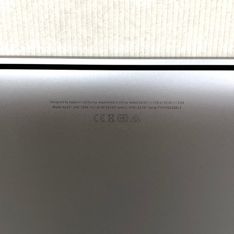 【ジャンク】Apple MacBook Air M1 2020 MGN63J/A Sonoma/8コアCPU/7コアGPU/8GB/256GB/A2337/スペースグレイ 240408SK230278の画像7