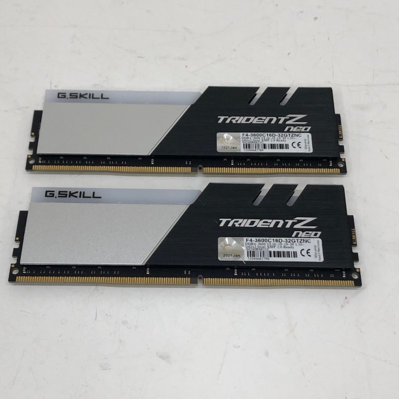 【ジャンク品】 F4-3600C18D-32GTZN TridentZ Neo 32GB (16GB×２) DDR4 ２枚セット 240412SK250059の画像4