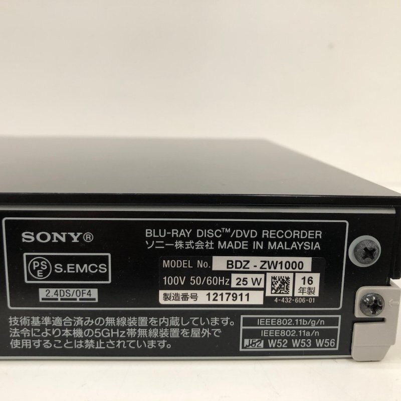 SONY BDZ-ZW1000 HDD 1TB 2 номер комплект одновременно видеозапись вне есть HDD соответствует Blue-ray магнитофон 2016 год производства B-CAS карта имеется 240423SK260123