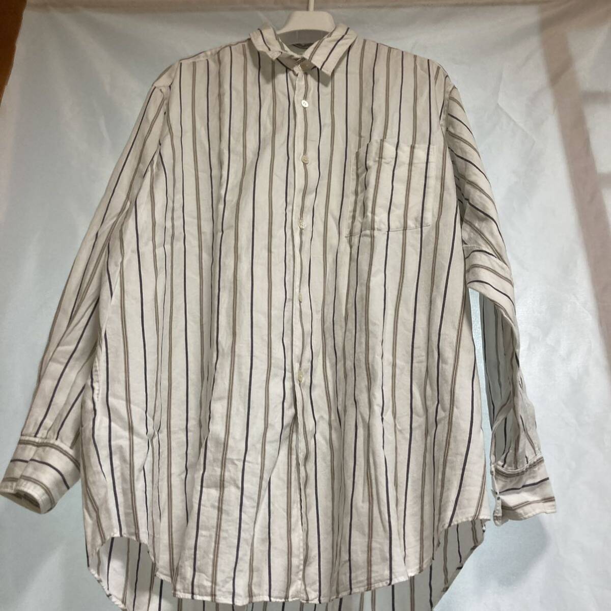 comme des garcons homme サイズ2 ストライプシャツ 長袖シャツ ボタンダウンストライプシャツ _画像3