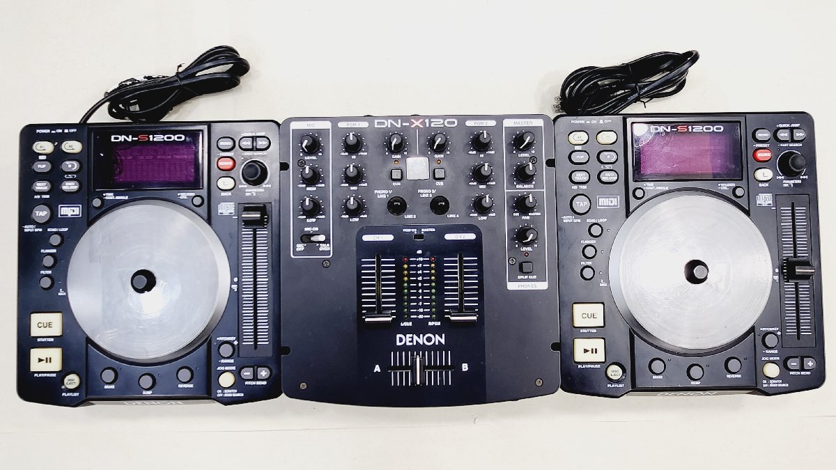 ☆ジャンク扱い DENON DJミキサー DN-X120 / CD/USBメディアプレーヤー&コントローラー DN-S1200 CDJ セット 同梱不可 1円スタート_画像2