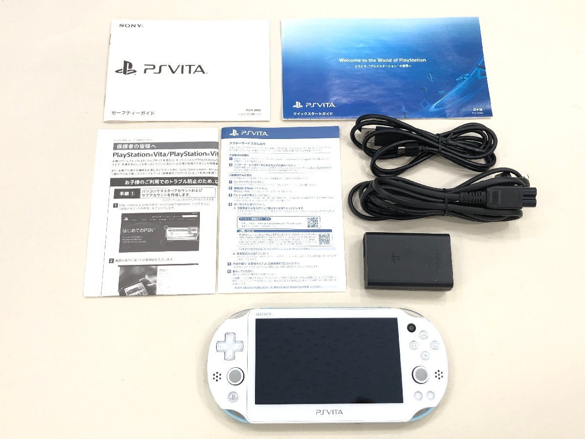 ◇【7】初期化済み PSVITA PCH-2000ZA14 ライトブルー/ホワイト メモリーカード欠品 同梱不可　1円スタート_画像2