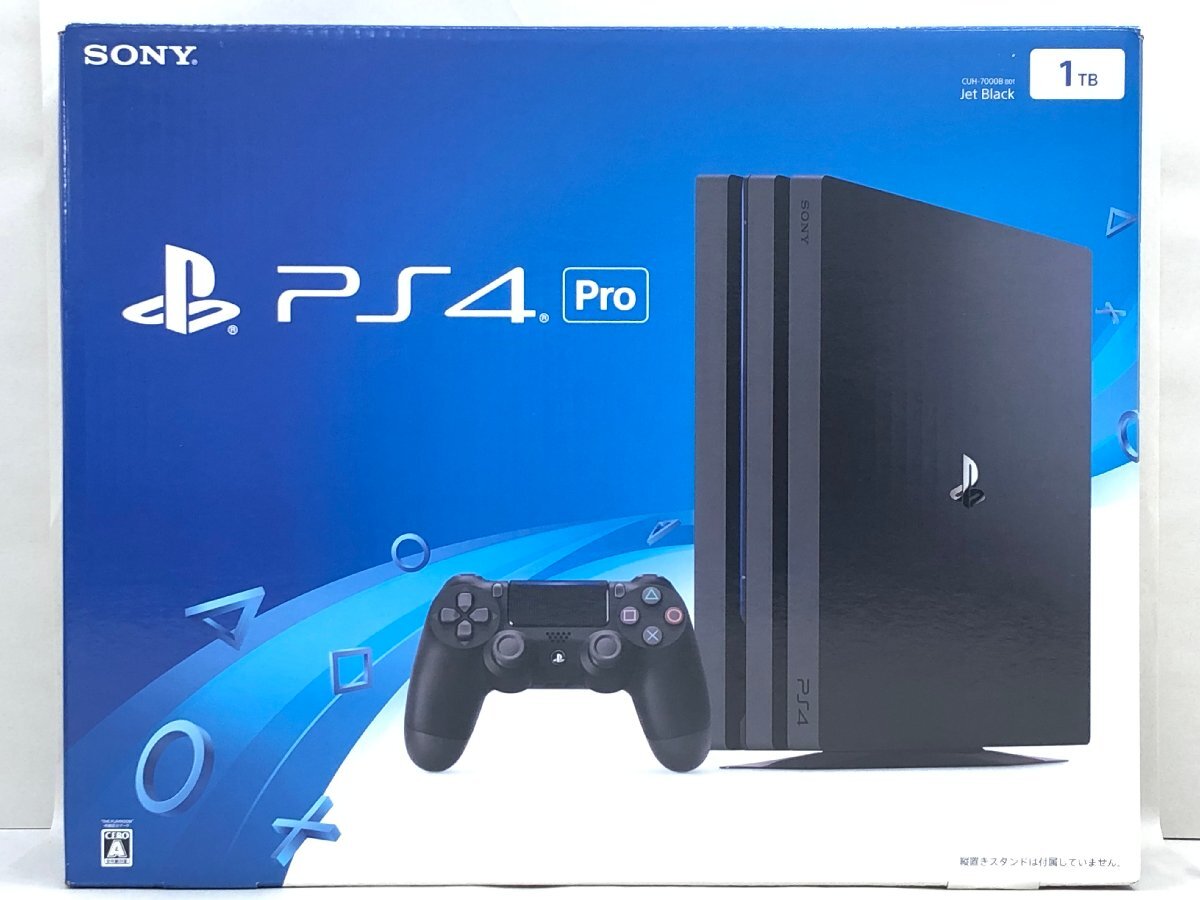 △【13】初期化済み SONY PS4Pro CUH-7000B ジェットブラック 1TB 同梱不可 1円スタート_画像1