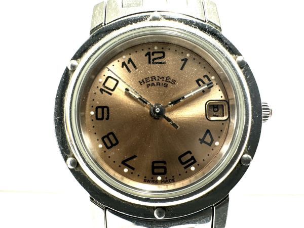 B028-C8-78 ◎ HERMES ヘルメス クリッパー CL4.210 レディース クオーツ 腕時計_画像1