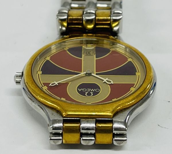 B221-W13-112 ◎ OMEGA Ω オメガ デビル シンボル 2針 メンズ デイト クォーツ 腕時計 の画像7