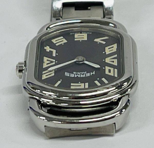 B230-K41-932 ◎ HERMES エルメス ラリー 文字盤 ブラック RA1.210 1337779 レディース クォーツ 腕時計の画像8