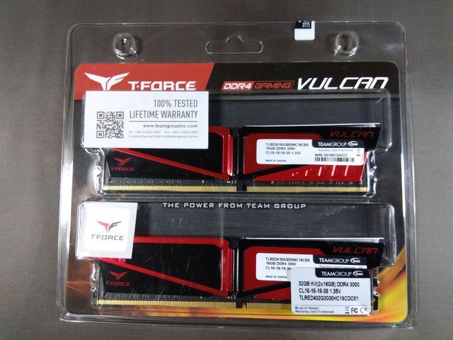 DDR4 3000 32GB(16GBx2) TEAM VULCAN 管理番号04_画像1