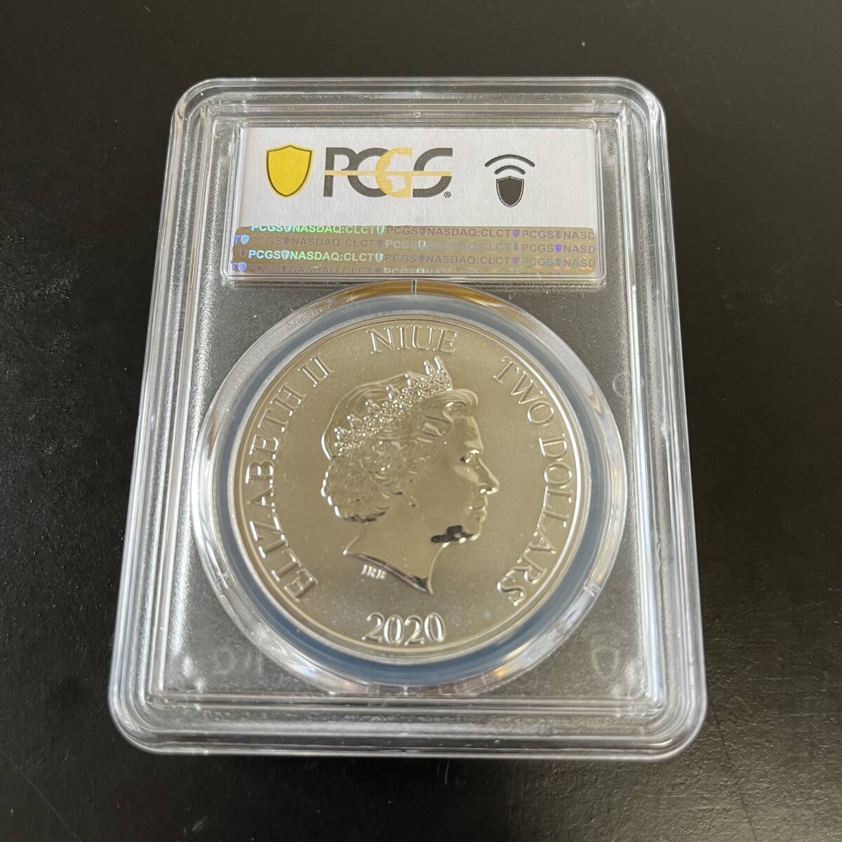 2020年スターウォーズMS69コインFirstDayofIssue ダースベイダー 銀貨 PCGS シルバー NZ 2ドル クリアケース付の画像2