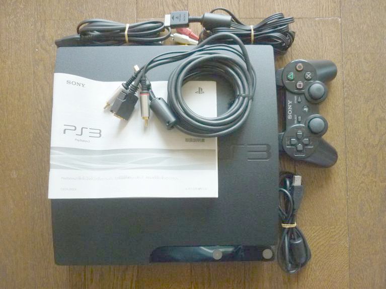 プレイステーション3　PlayStation3　120GB　本体　コントローラ　CECH2000A　ジャンク　初期化済　プレイステーション用D端子ケーブル_画像2