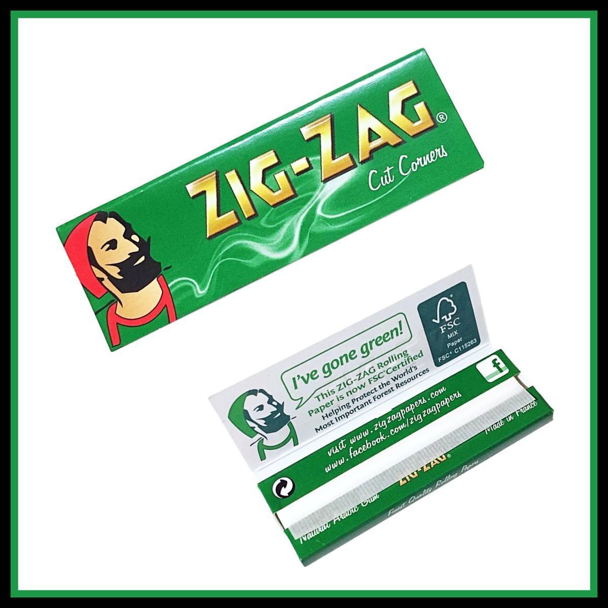 Zig Zag GREEN ジグザグ グリーン ペーパー 40個セット   手巻き タバコ 煙草 ローリング スモーキング 喫煙具 B524の画像3