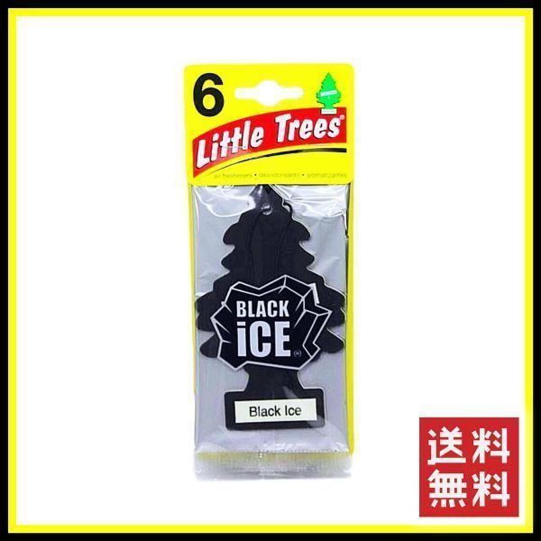 Little Trees Black Ice リトルツリー ブラックアイス 6枚セット    エアフレッシュナー 芳香剤 USDM 消臭剤 JDM エアフレ D051の画像2