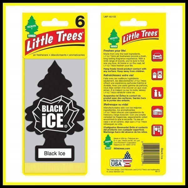 Little Trees Black Ice リトルツリー ブラックアイス 6枚セット 　　 エアフレッシュナー 芳香剤 USDM 消臭剤 JDM エアフレ D051_画像3