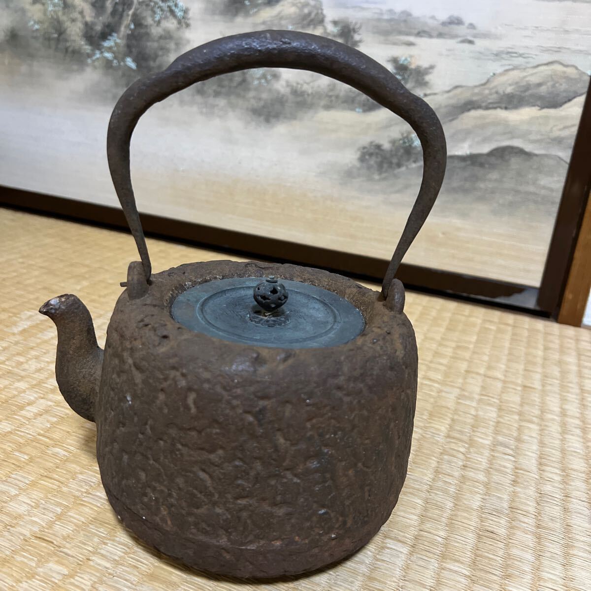 鉄瓶 急須 湯沸かし 鉄壺 鉄器 茶道具 アンティーク 金属工芸 時代物 レトロの画像3
