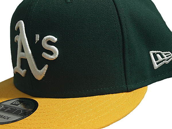 ニューエラ NEW ERA MLB スナップバックキャップ 帽子 9FIFTY MLB BASIC オークランド アスレチックス グリーンイエローの画像9
