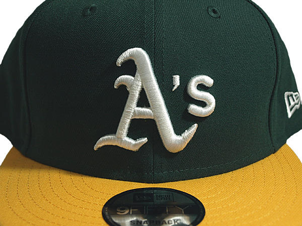 ニューエラ NEW ERA MLB スナップバックキャップ 帽子 9FIFTY MLB BASIC オークランド アスレチックス グリーンイエロー_画像5