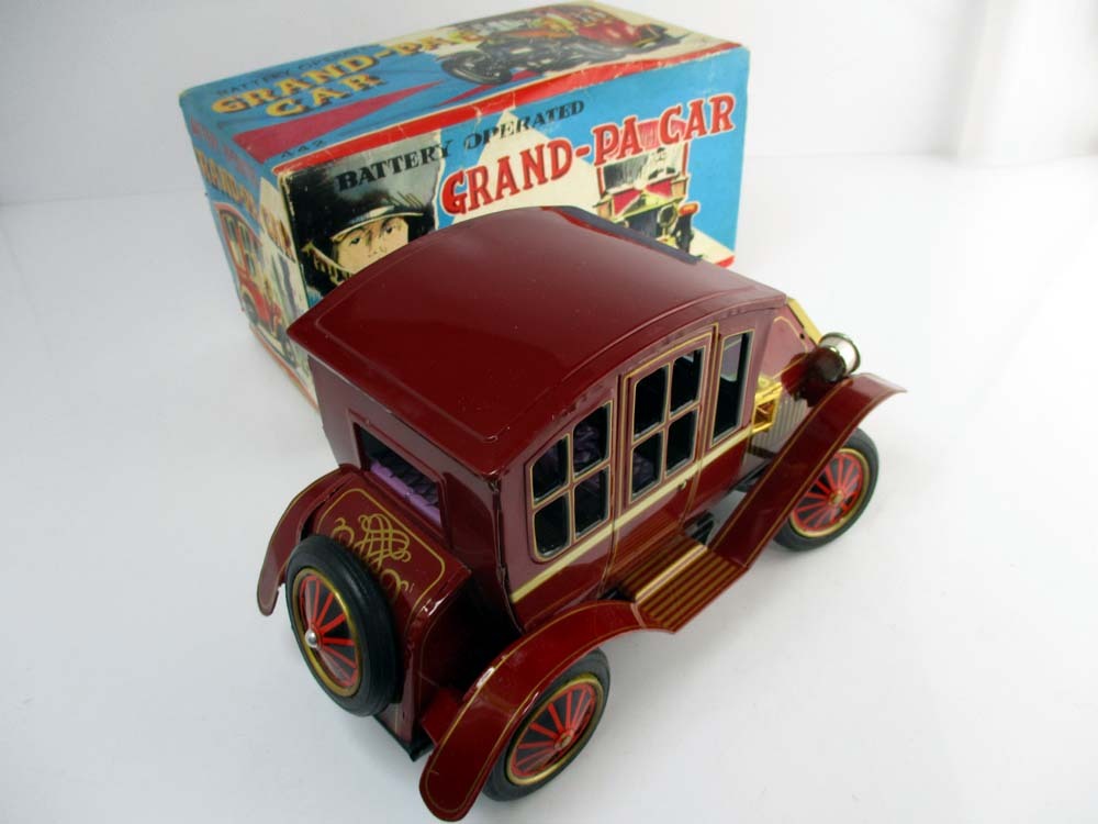 野村トーイ 1950年代製 GRAND-PA CAR オリジナル箱付き完動美品 長さ約22cmの画像4
