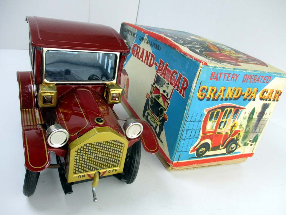 野村トーイ 1950年代製 GRAND-PA CAR オリジナル箱付き完動美品 長さ約22cmの画像7