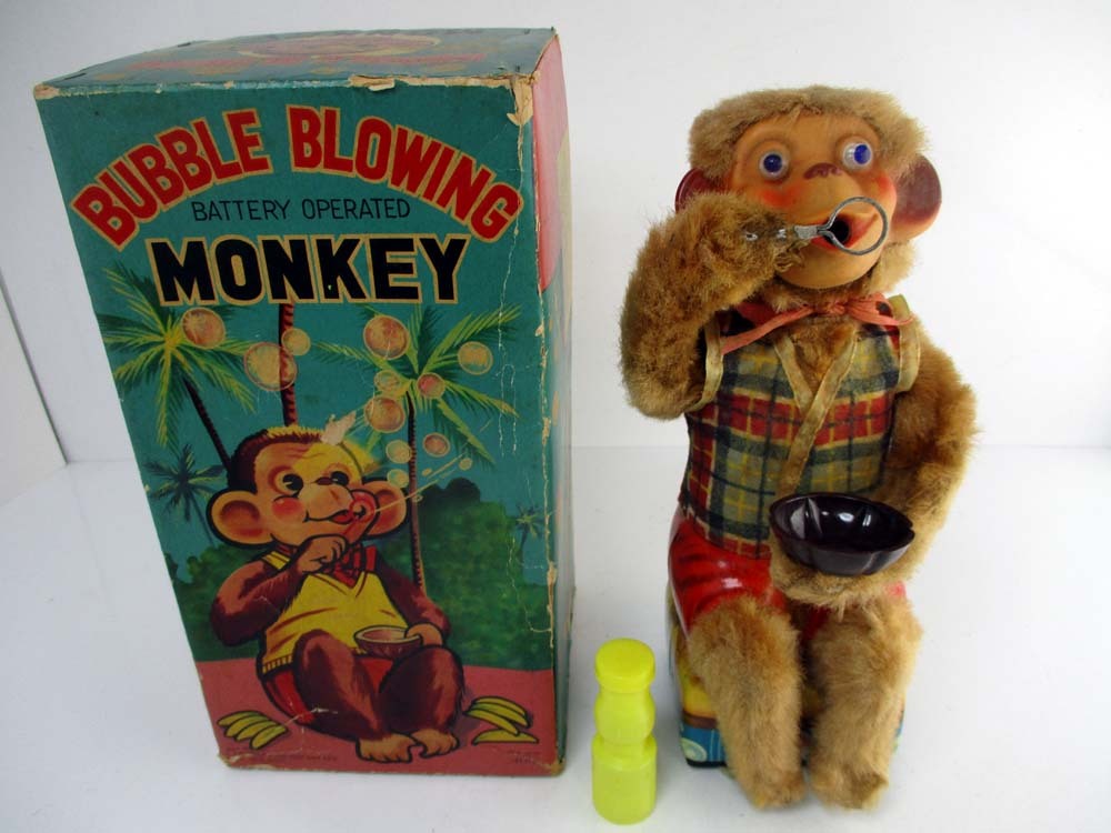  Alps 1960 годы производства Bubble Blowing Monkey с коробкой исправно работает прекрасный товар высота примерно 28cm