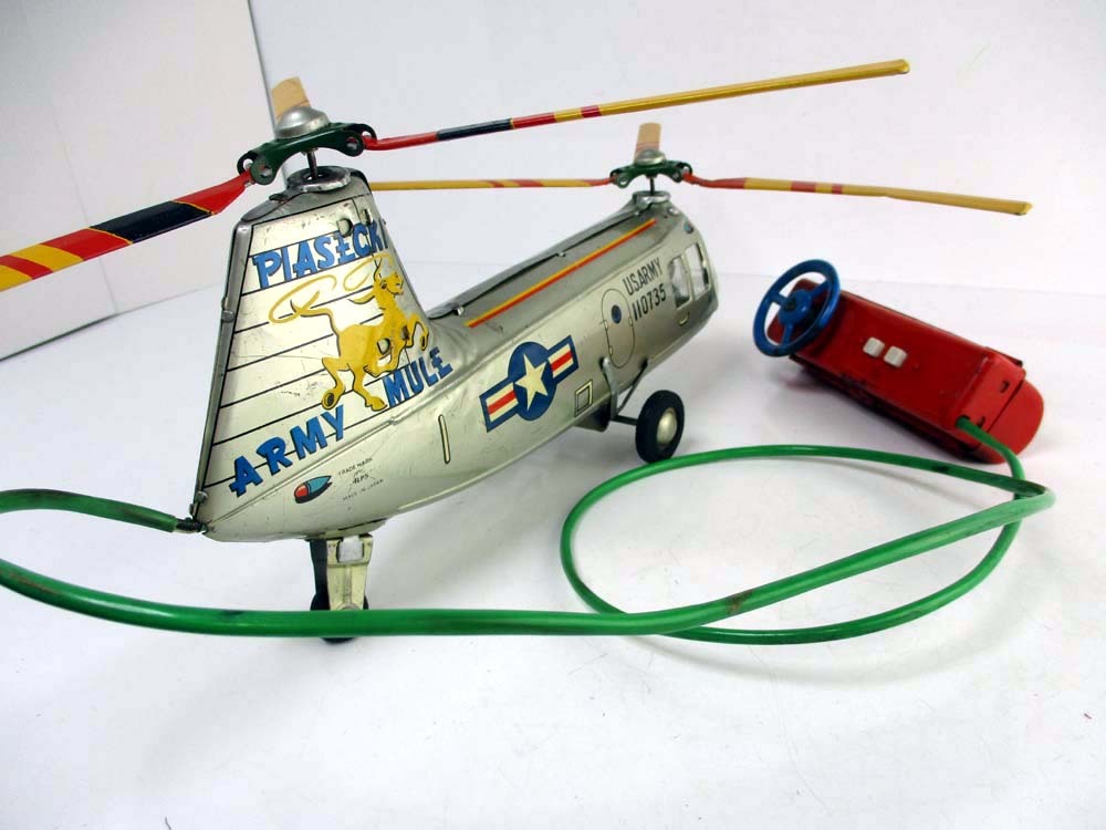 福田製作所　1950年代製　PIASECKI ARMY MULE　ヘリコプター　ほぼ完動品　（ローター無し計測）長さ約28cm_画像5