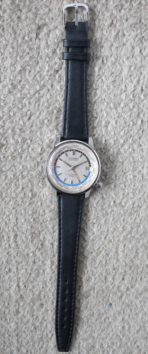 Seiko, Vintage наручные часы, Seiko World Time,24 час игла, самозаводящиеся часы, движение. 