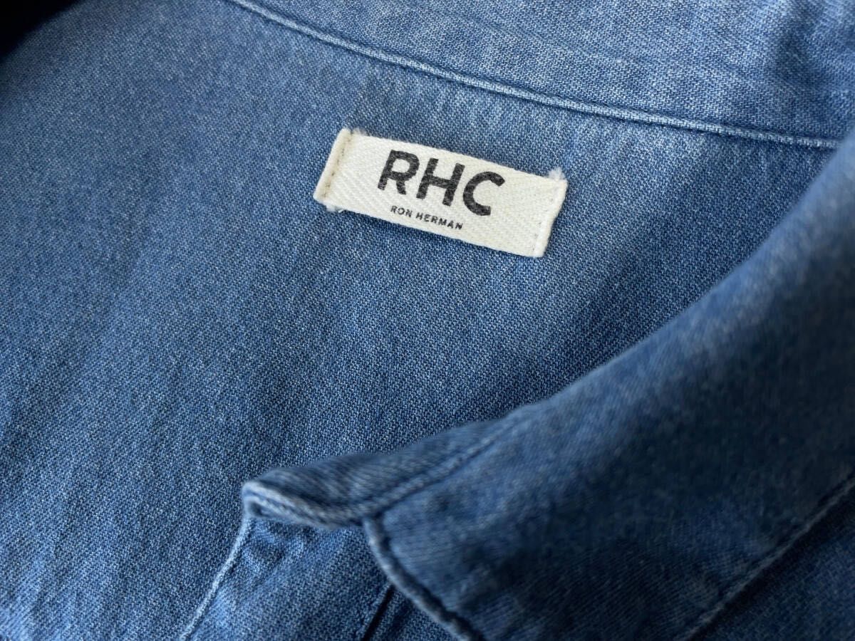 【美品】ロンハーマン RHC “ 大人の抜け感 ” フリンジ デニムシャツ S インディゴRonHerman California