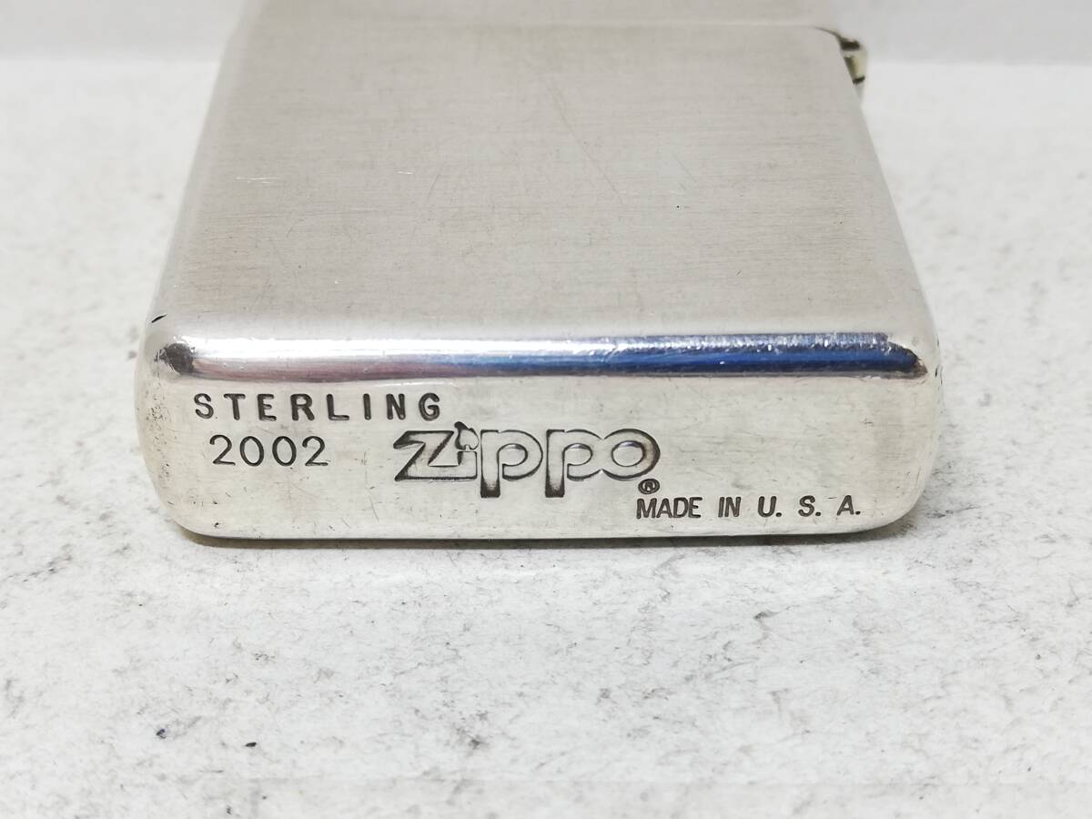 D242-100　ZIPPO/ジッポー　オイルライター　STERLING SILVER/スターリングシルバー　2002年製【中古品】_画像7