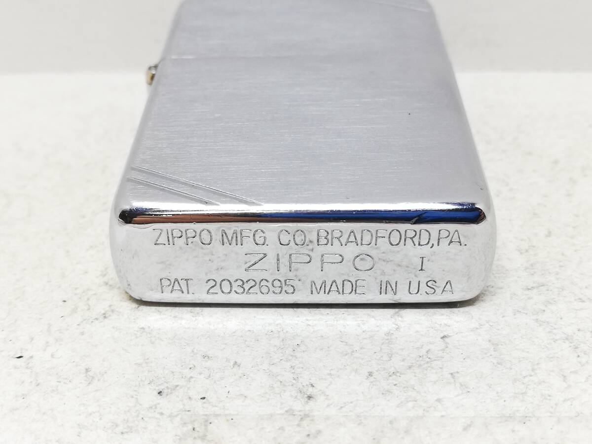 D242-103E　ZIPPO/ジッポー　オイルライター　1937レプリカ　ダイアゴナルライン　クロームヘアライン　1985年製【中古品】_画像7