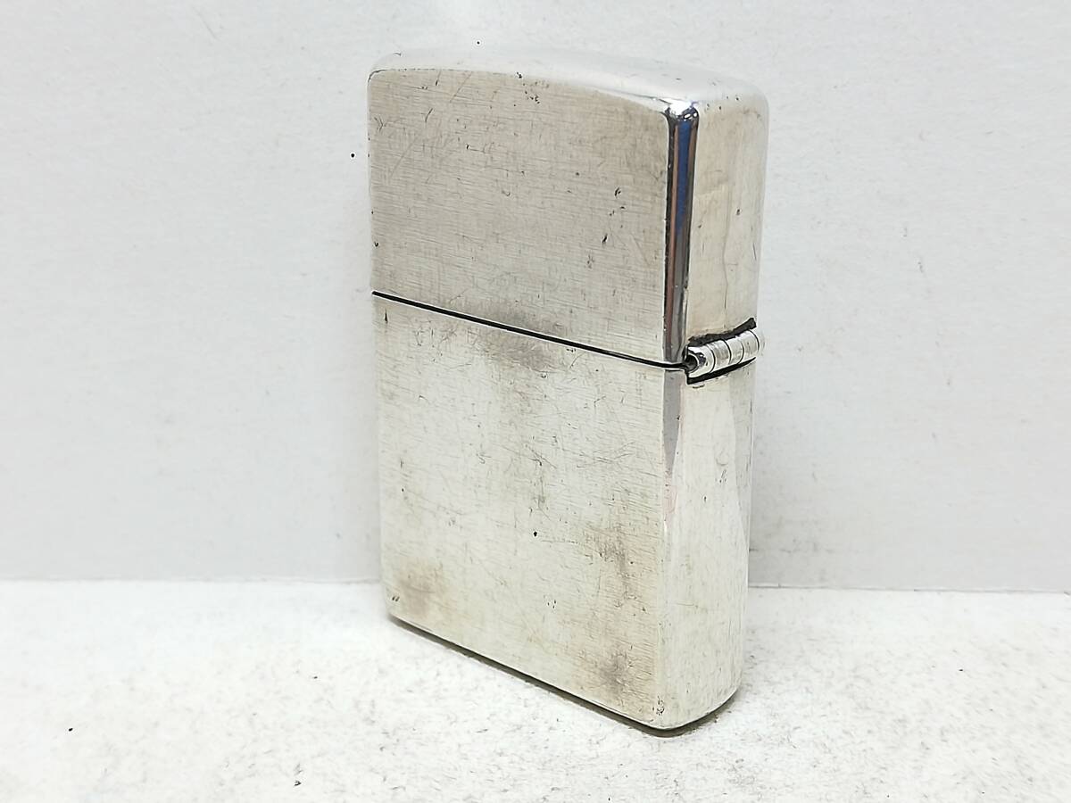 D242-103I　ZIPPO/ジッポー　オイルライター　フラットボトム/銀メッキ　I/ⅩⅣ【中古品】_画像2