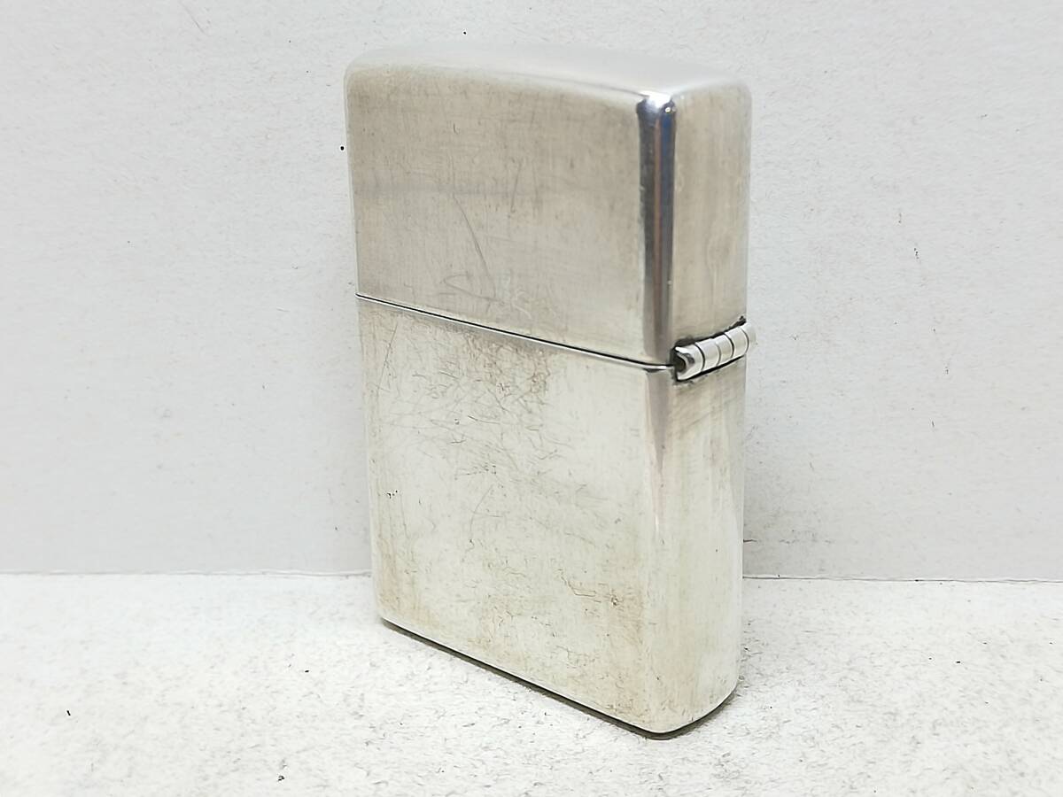 D242-103J　ZIPPO/ジッポー　オイルライター　フラットボトム/銀メッキ　L/ⅩⅤ【中古品】_画像2