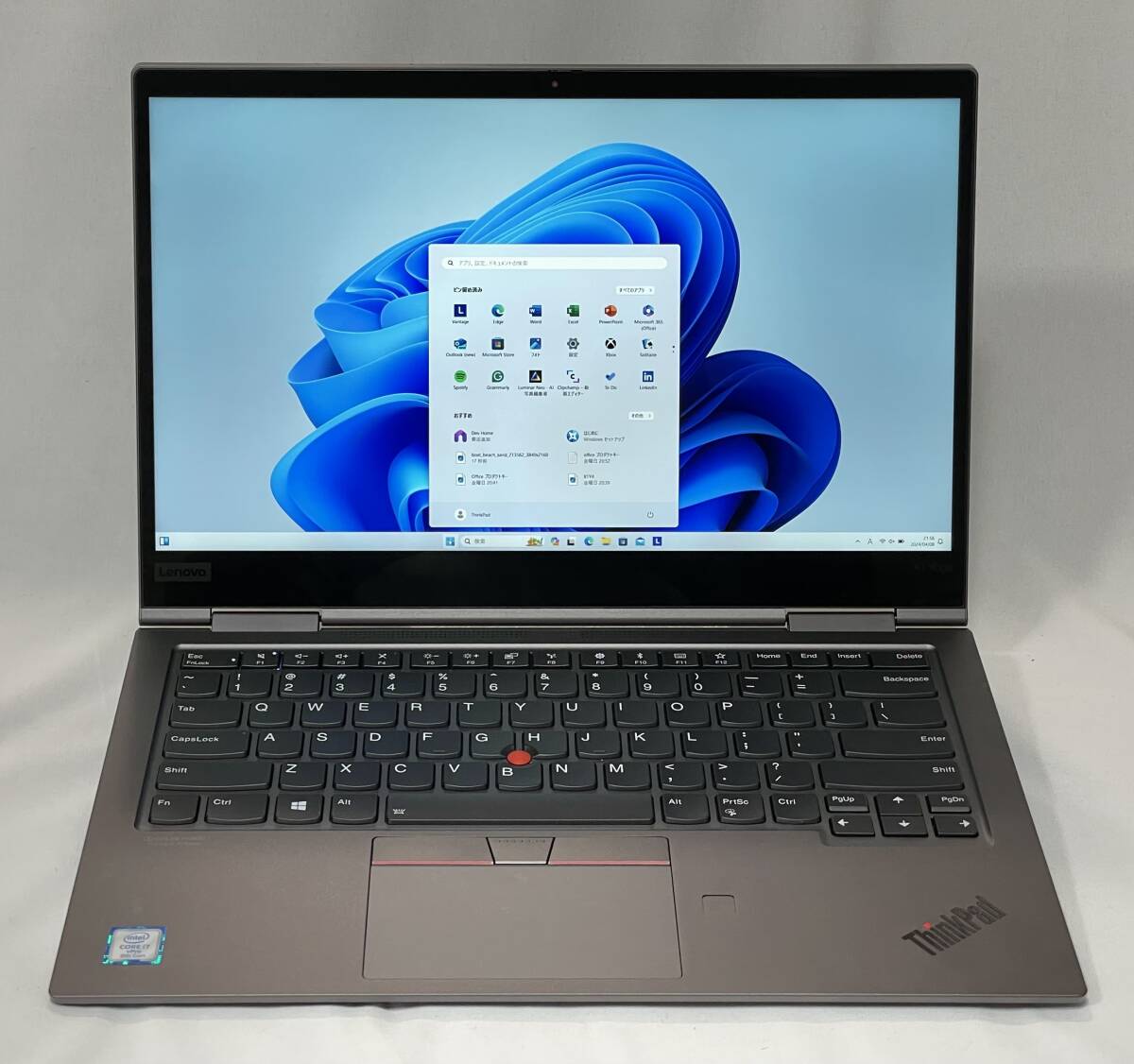未使用近い ThinkPad X1 Yoga Gen4 - MS Office 2021付き - CPU i7 / MEM 16GB / SSD 512GB / 2K LCD / Win11 Pro64の画像2