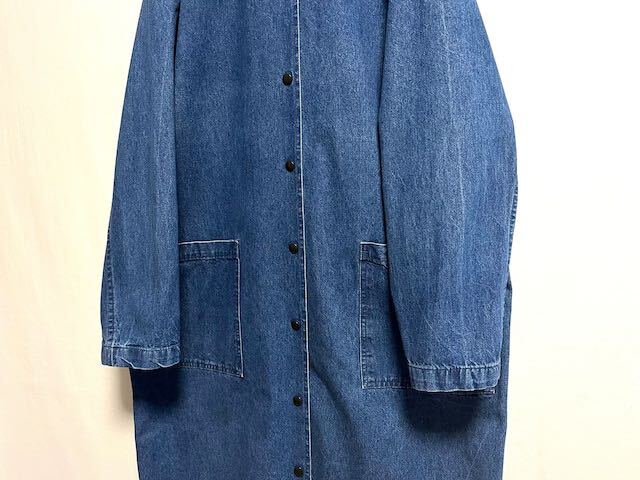 1990's made in usa SMYTHE AND COMPANY denim mixi coat スプリングコート ロングコート ヴィンテージ _画像3