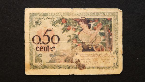 フランス ニース 緊急紙幣 50サンチーム（1920前後）[3267]の画像1