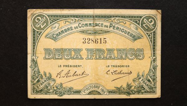 フランス ペリグー 緊急紙幣 2フラン（1920前後）[3352]_画像1
