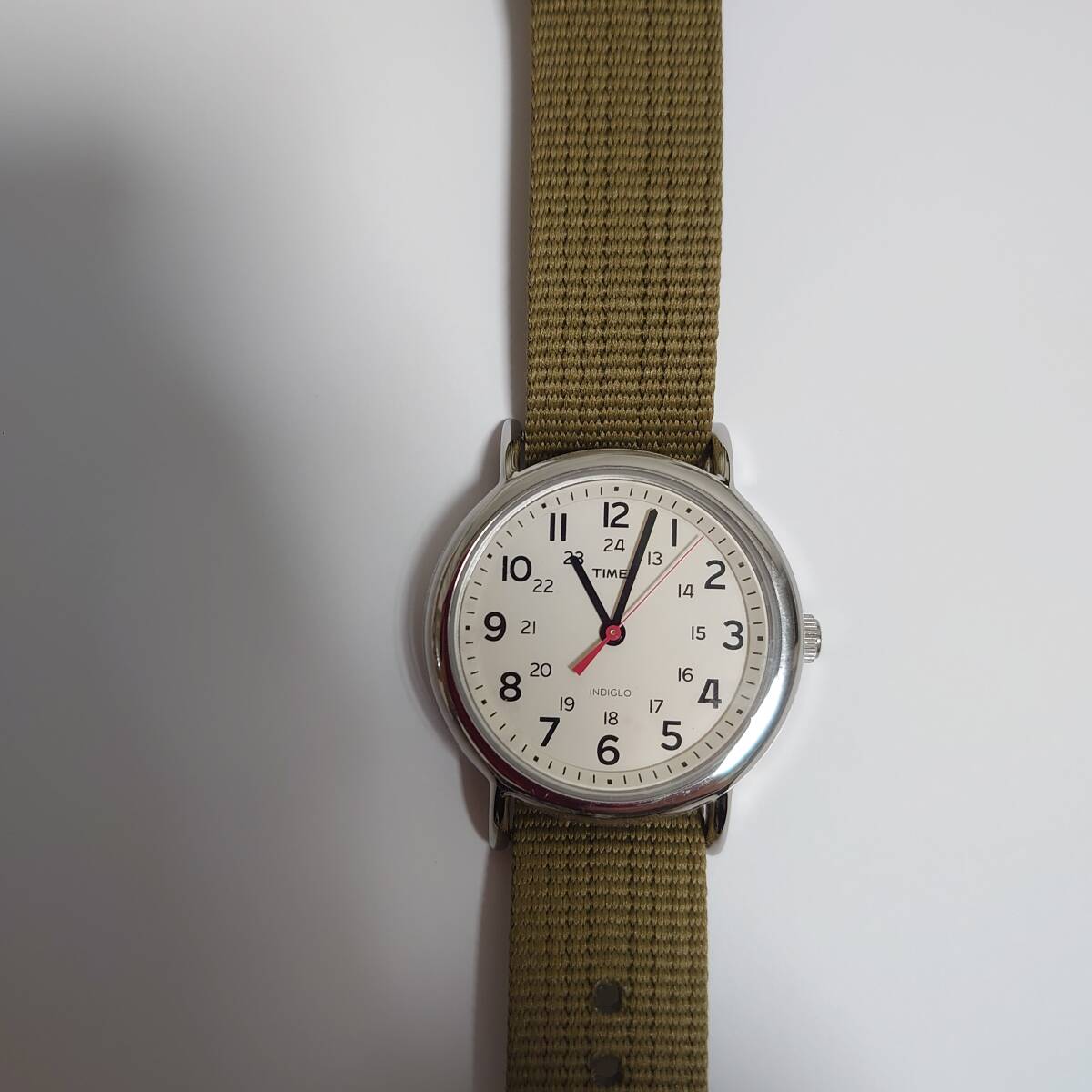 【ほぼ未使用】 タイメックス ウィークエンダー セントラルパーク グリーン TIMEX 腕時計 保護フィルム付　箱無 動作確認済み USED正規品　_2024/4/27 動作確認済みです(正常)