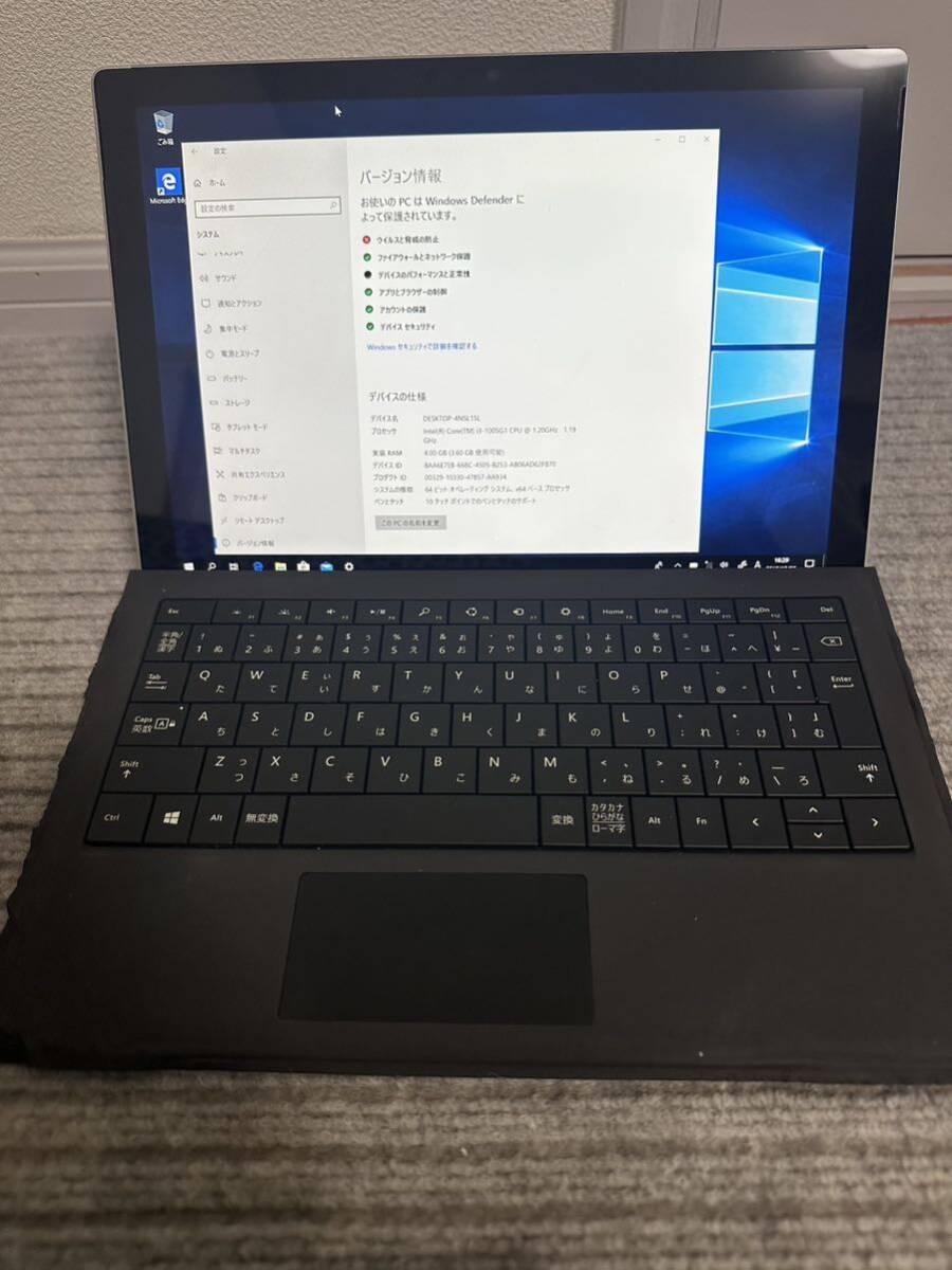 マイクロソフトSurface pro7 SSD 128/ 4 ram ジャンクの画像1