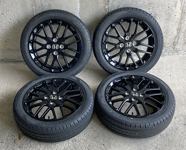 [1円～売り切り]★ホンダ N-BOX カスタム スタイル+ブラック 純正アルミ 15×4.5J＋DUNLOP ENASAVE EC300 165/55R15 2022年製 4本セット★の画像1