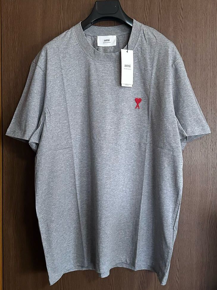 XXXL新品 AMI Paris グラフィック ブランドロゴ 刺繍 Tシャツ グレー 半袖 カットソー アミ パリス メンズ ami alexandre mattiussi