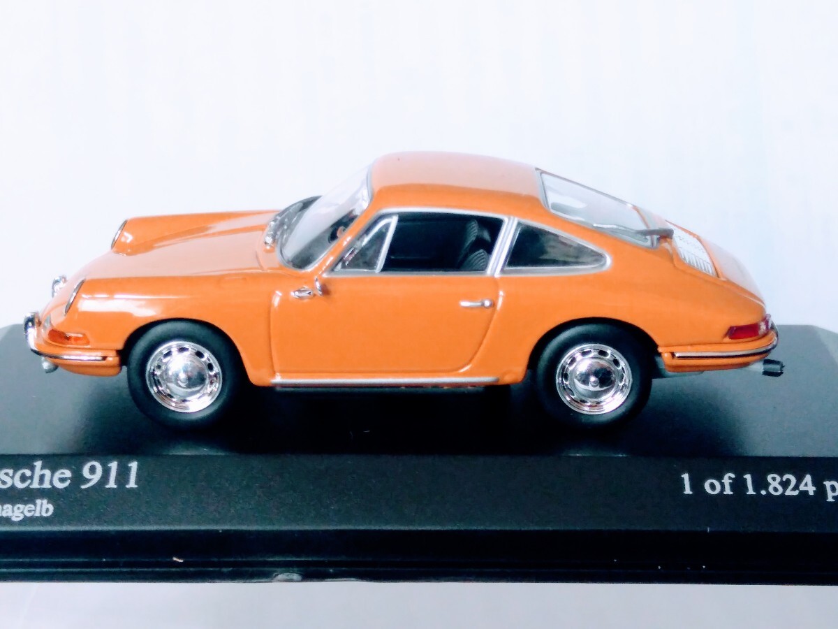 本体未使用!! ミニチャンプス ナロー ポルシェ911 1964 イエロー系 1/43
